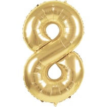 Ballon d'Anniversaire Géant Chiffre 8 Or (86 cm)