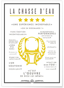Affiche Toilettes : 'La Chasse d'Eau' | A3 : 29,7x42cm