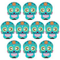 60 masques plats en carton à colorier - Calavera mexicaine