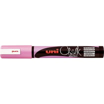 Lot de 6 marqueurs craie - UNI-BALL - PWE5M - Pointe ronde 1,8 mm - 2,5 mm - Rose métallique