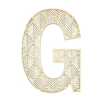 Lettre G en bois Alphabet géant ajouré 24 cm