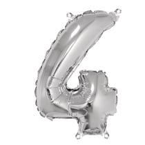 Ballon Chiffre 4, 40cm, 1pce. , argent