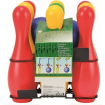 Jeu de 9 quilles en plastique + 2 boules - bowling - androni - jeu plein air