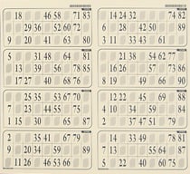 Plaque de 8 grilles de loto - cartons loto - lotoquine