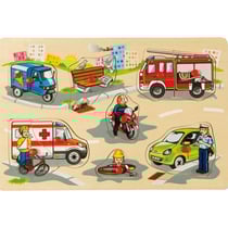 Puzzle en bois sur la route - 9 pièces - eichhorn - puzzle à encastrer - puzzle avec boutons