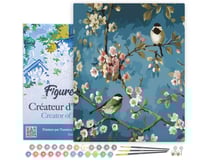 Peinture par Numéro Figured'Art avec Cadre - Fleurs et Oiseaux - Kit de Loisir Créatif DIY Numéro d'Art Complet - 40x50cm toile tendue sur châssis
