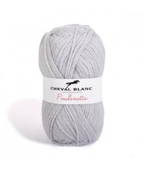 Pelote de laine à tricoter POULINETTE - Cheval Blanc 71 Gris