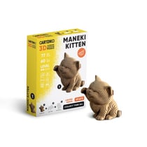 Cartonic® Sculpture-Puzzle 3D carton - Mini Chaton Maneki Neko (Porte bonheur)