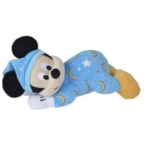 Peluche mickey phosphorescente bleu 33 cm disney - brille dans la nuit - nicotoy