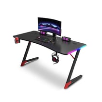 Bureau ergonomique gamer Urban Factory Ergo LED - Acier inoxydable - Noir - 120 x 60 x 74 cm