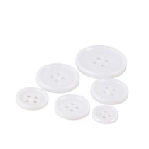 Lot de 3 boutons ronds 4 trous classique blanc