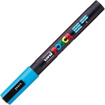 Lot de 12 marqueurs peinture pointe conique fine 0,9 - 1,3 mm - POSCA - Bleu clair