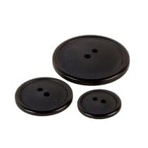 Bouton rond 2 trous classique noir