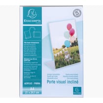 Porte-visuel - Présentoir - A4 - Incliné - Transparent - Pour photo, menu, document