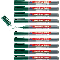 Lot de 10 marqueurs pour tableaux blancs effaçables - pointe 1 mm - EDDING 361 - vert