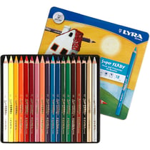 Crayons de couleur Lyra Super Ferby 1, L : 18 cm, mine 6,25 mm, ass. de couleurs, 18pièces/ 1 Pq.