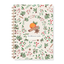 Carnet de notes à spirale Belle nuit de Noël (recettes) - A5 - 160 pages - Hirondelles & Cie
