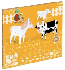 Colorie assemble et joue DIY Ferme - Djeco