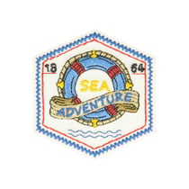 Lot de 3 écussons thermocollants nautique sea adventure 5x5cm