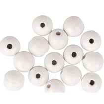 Boules bois percées mat ø 10mm - blanc