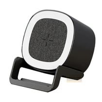 Mini Enceinte Bluetooth 4 En 1 15W Avec Chargeur Sans Fil Lumière D'ambiance Noir YONIS