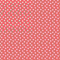 Tissu Coton imprimé Coeurs blancs sur fond Rouge