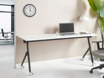 Bureau pliable Panneau de particules mélaminé (MFC) Blanc BENDI - Beliani
