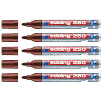 Lot de 5 marqueurs tableau blanc - EDDING - Pointe moyenne 1,5-3 mm - Marron
