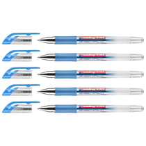 Roller encre gel EDDING 2185 - Bleu - Pointe 0,7 mm - Lot de 5