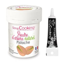 Arôme alimentaire naturel en poudre pistache + Stylo glaçage noir