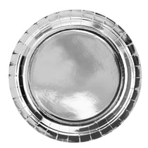 6 Assiettes Argent Ø23 cm - En carton