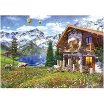 Puzzle paysage et nature - EDUCA - CHALET ALPIN - 4000 pièces - Sachet de colle inclus