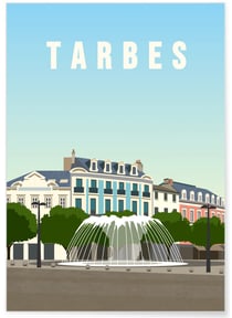 Affiche ville Tarbes | A3 : 29,7x42cm