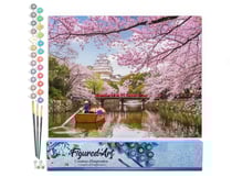 Peinture par Numéro Figured'Art - Fleurs de cerisiers au Japon - Kit de Loisir Créatif DIY Numéro d'Art Complet - 40x50cm sans châssis en bois