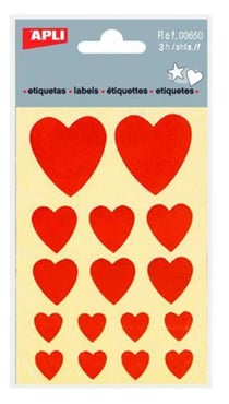 Gommettes métallisées Coeur rouge x 48