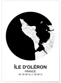 Affiche Carte Île d'Oléron | A3 : 29,7x42cm