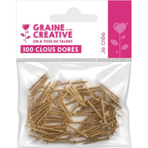 Graine Créative - Clou doré pour String Art tableau de fil tendu x100