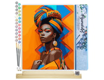 Peinture par Numéro Figured'Art - Fille Africaine traditionnelle - Kit de Loisir Créatif DIY Numéro d'Art Complet - 40x50cm toile roulée + châssis en bois à monter