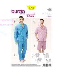 Patron Burda 6741 Pyjama du 48 au 58 taille n°FR 48-58