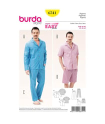 Patron Burda 6741 Pyjama du 48 au 58 taille n°FR 48-58