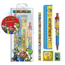 Super Mario - Trousse avec crayons, règle, gomme et taille crayons - Pour l'école