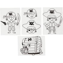 Feuilles de plastique thermorétractable avec motifs, pirates, feuille 10,5x14,5 cm, ép. 0,3 mm, transparent mat, 4 flles/ 1 Pq.