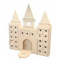 Calendrier de l'avent en bois Château fort 24 cases 26,5 cm