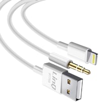 LinQ Câble pour iPhone 2 en 1 avec Charge et Audio Longueur 1,2m Blanc