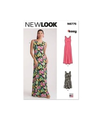 Patron New Look 6775 - Robe en Tricot en Deux Longueurs pour jeunes Femmes taille n°FR 32-54