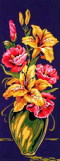 Canevas antique Fleurs 25x60cm