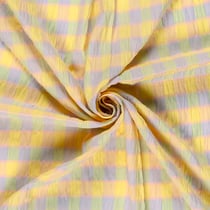 Tissu Polycoton smock carreaux Jaune