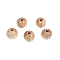 Boules en bois brut, percées, 10mm, forage 2,8mm, 35pces