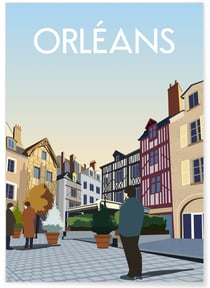 Affiche ville Orléans 3 | A3 : 29,7x42cm