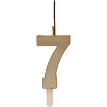 Duo Cierge Magique + Bougie Doré Chiffre 7